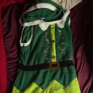Green and White Elf Costume for Kids